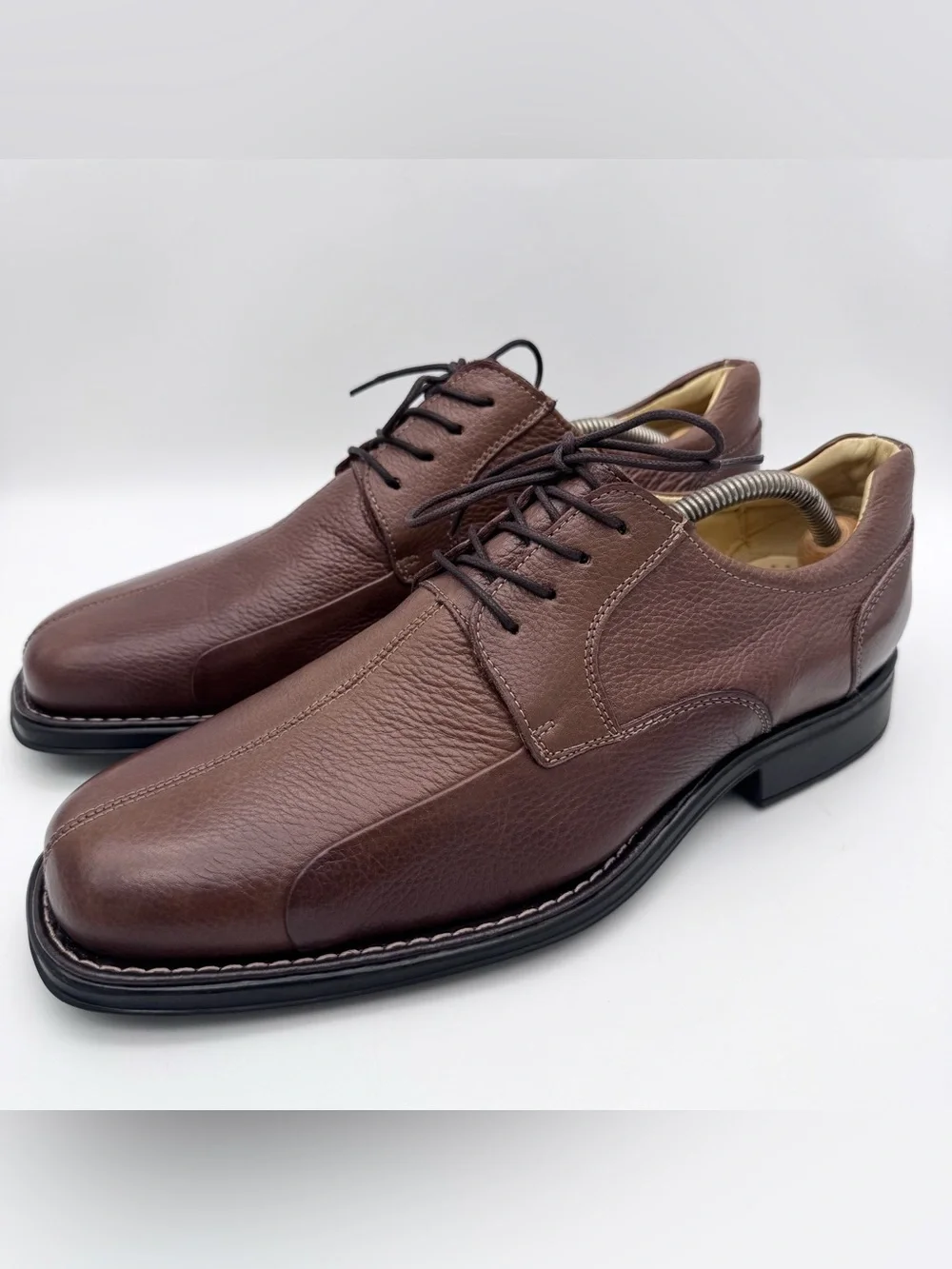 Studio Belvedere Bay Bridge Brown Pebble Leather Derby Dress Shoes Men Size 11 D
